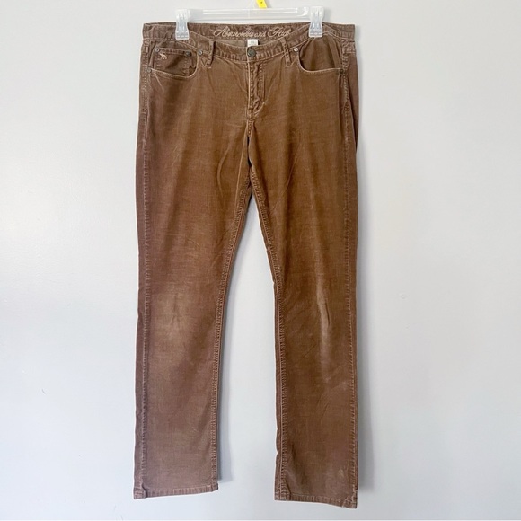 Vintage Abercrombie & Fitch Brown Corduroy Pants Low Rise Size 10 Straight Leg - Picture 2 of 13